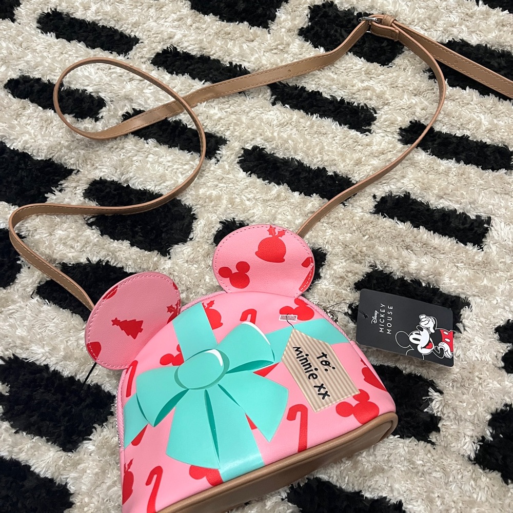 Disney Minnie Mouse Pink and Aqua Crossbody Bag